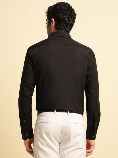 Formal Shirt for Men | Breathable & Soft with Color Fastness Regular Fit Spread Collar Neck Cotton Fabric Solid Pattern