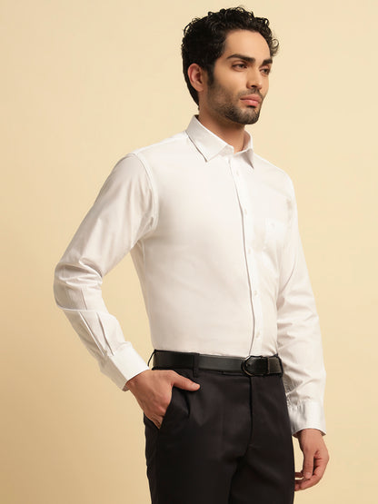 Formal Shirt for Men | Breathable & Soft with Color Fastness Regular Fit Spread Collar Neck Cotton Fabric Solid Pattern