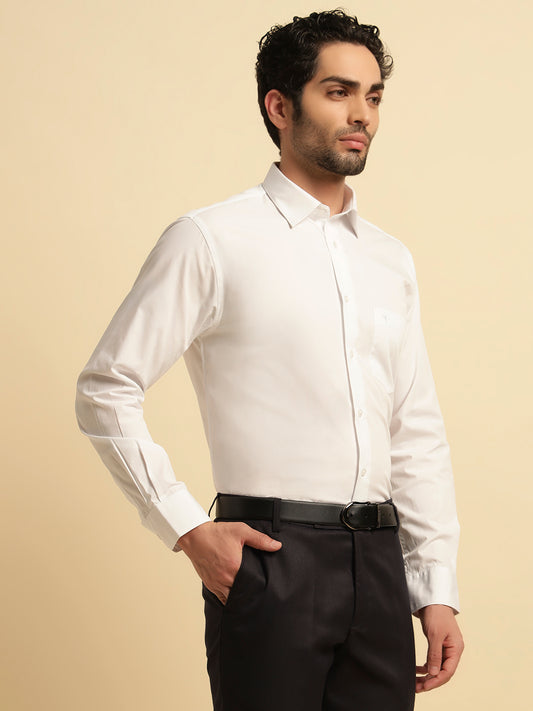 Formal Shirt for Men | Breathable & Soft with Color Fastness Regular Fit Spread Collar Neck Cotton Fabric Solid Pattern