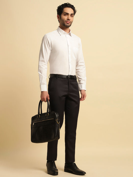 Formal Shirt for Men | Breathable & Soft with Color Fastness Regular Fit Spread Collar Neck Cotton Fabric Solid Pattern