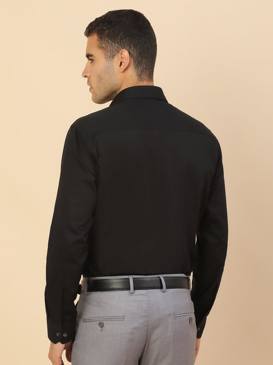 Men's Stylish Self Design Formal Shirt | Regular Fit Full Sleeve Pure Cotton Smart Formal Wear