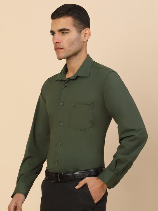 Men's Stylish Solid Formal Shirt | Regular Fit | Full Sleeve | Polyester | Smart Formal Wear