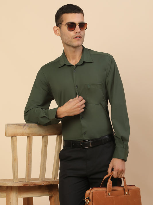 Men's Stylish Solid Formal Shirt | Regular Fit | Full Sleeve | Polyester | Smart Formal Wear