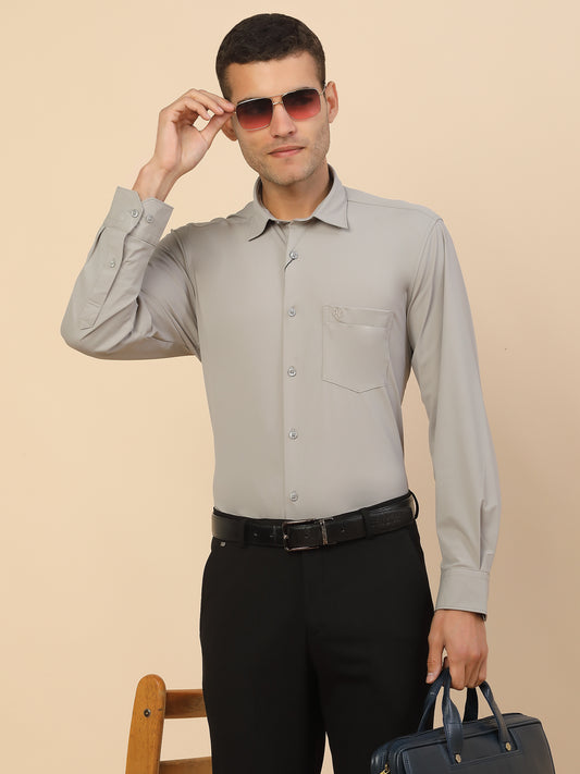 Men's Stylish Solid Formal Shirt | Regular Fit | Full Sleeve | Polyester | Smart Formal Wear