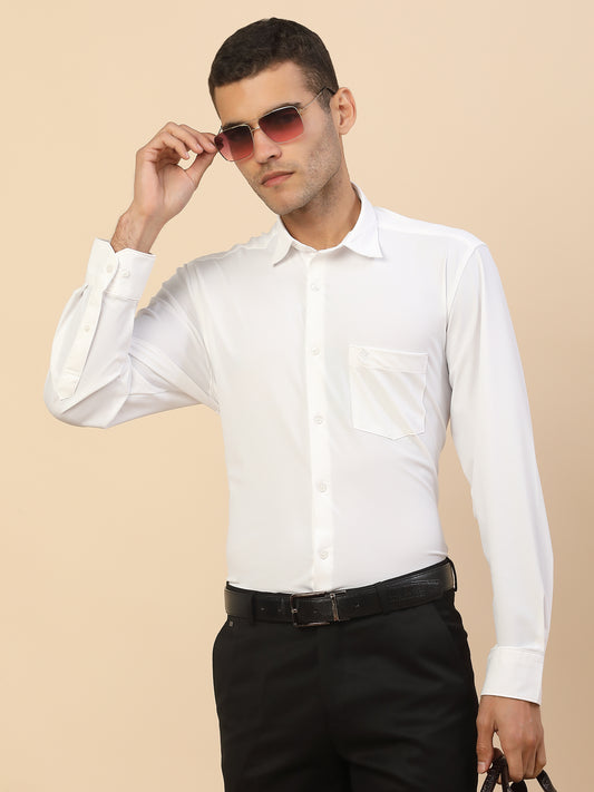 Men's Stylish Solid Formal Shirt | Regular Fit | Full Sleeve | Polyester | Smart Formal Wear