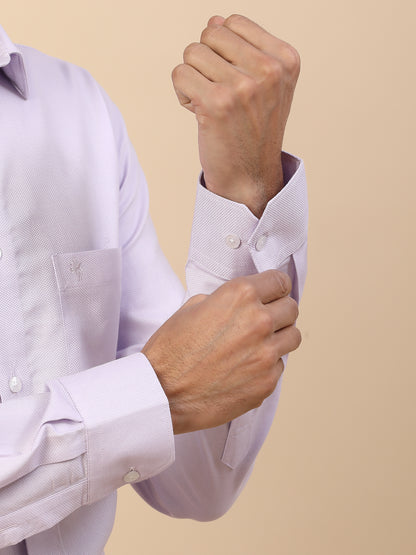 Men's Stylish Self Design Formal Shirt | Regular Fit | Full Sleeve | Pure Cotton | Smart Formal Wear