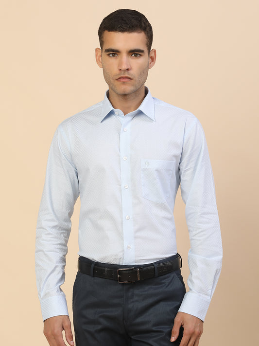 Men's Stylish Self Design Formal Shirt | Regular Fit | Full Sleeve | Pure Cotton | Smart Formal Wear