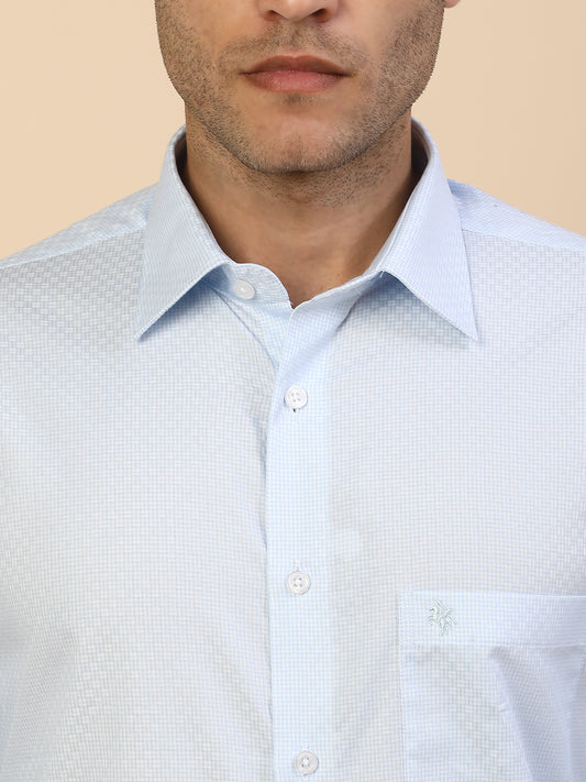 Men's Stylish Self Design Formal Shirt | Regular Fit | Full Sleeve | Pure Cotton | Smart Formal Wear