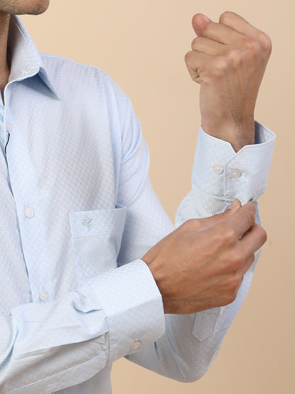 Men's Stylish Self Design Formal Shirt | Regular Fit | Full Sleeve | Pure Cotton | Smart Formal Wear