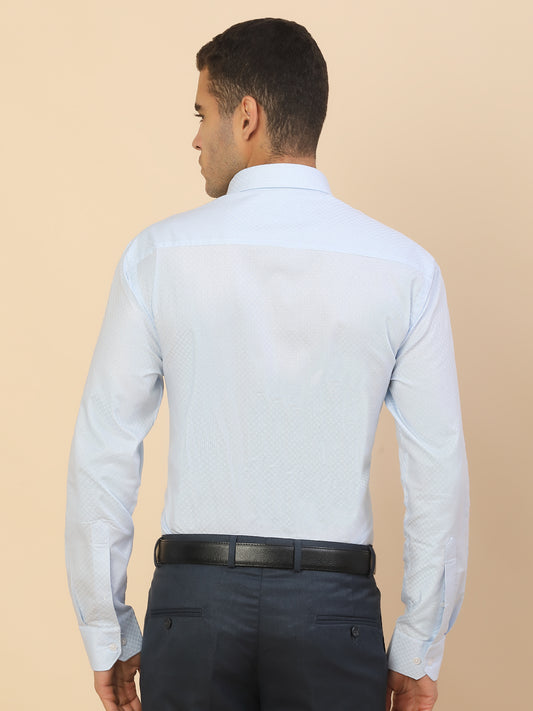 Men's Stylish Self Design Formal Shirt | Regular Fit | Full Sleeve | Pure Cotton | Smart Formal Wear