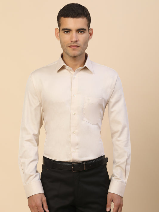 Men's Stylish Self Design Formal Shirt | Regular Fit | Full Sleeve | Pure Cotton | Smart Formal Wear