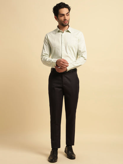 Formal Shirt for Men | Breathable & Soft with Color Fastness Regular Fit Spread Collar Neck Cotton Fabric Checkered Pattern