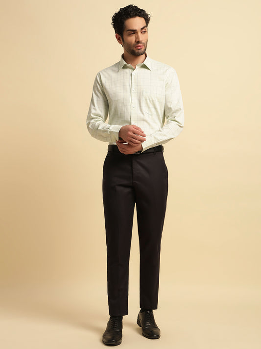 Formal Shirt for Men | Breathable & Soft with Color Fastness Regular Fit Spread Collar Neck Cotton Fabric Checkered Pattern