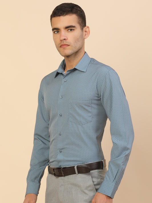 Men's Stylish Printed Formal Shirt | Regular Fit | Full Sleeve | Polyester | Smart Formal Wear
