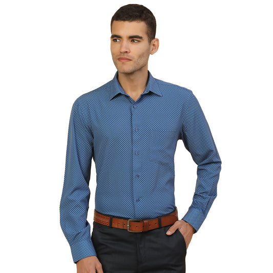 Men's Stylish Printed Formal Shirt | Regular Fit | Full Sleeve | Polyester | Smart Formal Wear