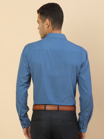 Men's Stylish Printed Formal Shirt | Regular Fit | Full Sleeve | Polyester | Smart Formal Wear