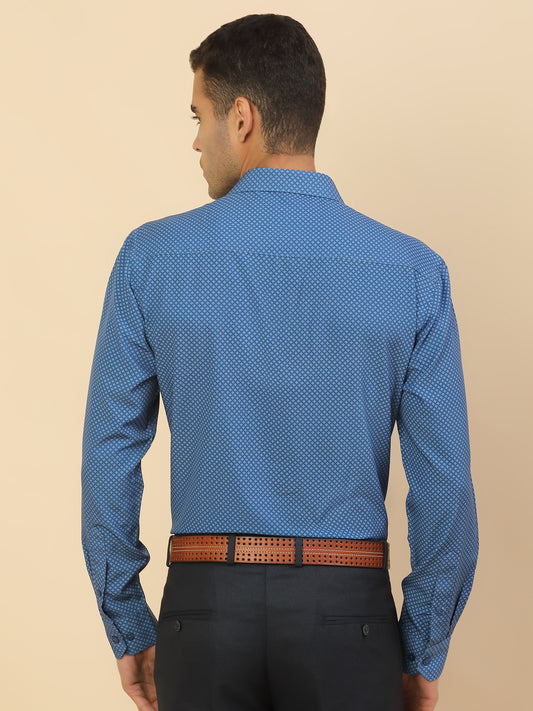 Men's Stylish Printed Formal Shirt | Regular Fit | Full Sleeve | Polyester | Smart Formal Wear