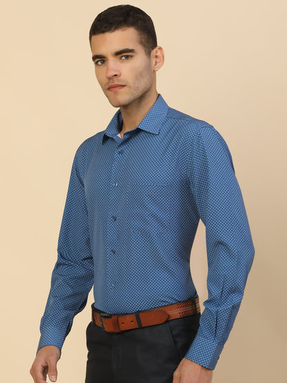 Men's Stylish Printed Formal Shirt | Regular Fit | Full Sleeve | Polyester | Smart Formal Wear