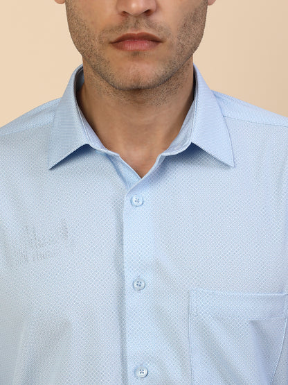 Men's Stylish Printed Formal Shirt | Regular Fit | Full Sleeve | Polyester | Smart Formal Wear