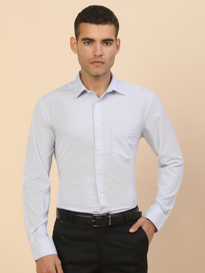 Men's Stylish Printed Formal Shirt | Regular Fit | Full Sleeve | Polyester | Smart Formal Wear