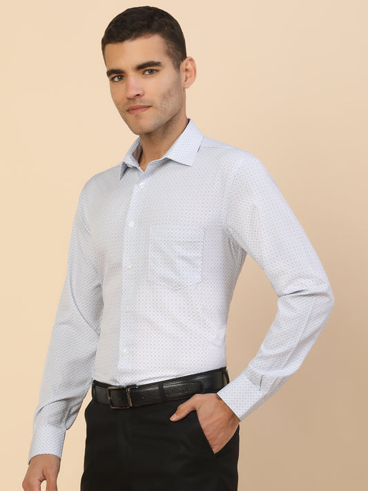 Men's Stylish Printed Formal Shirt | Regular Fit | Full Sleeve | Polyester | Smart Formal Wear