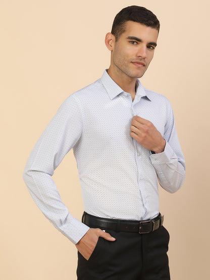 Men's Stylish Printed Formal Shirt | Regular Fit | Full Sleeve | Polyester | Smart Formal Wear