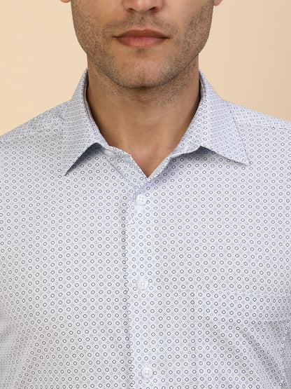 Men's Stylish Printed Formal Shirt | Regular Fit | Full Sleeve | Polyester | Smart Formal Wear