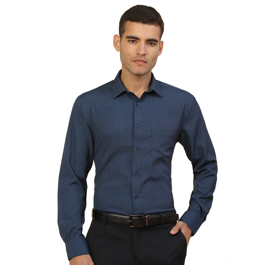 Men's Stylish Printed Formal Shirt | Regular Fit | Full Sleeve | Polyester | Smart Formal Wear
