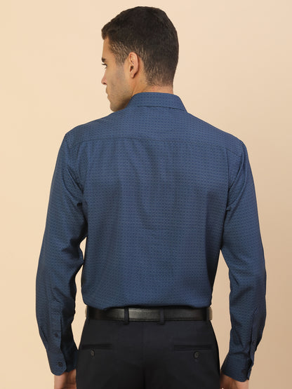 Men's Stylish Printed Formal Shirt | Regular Fit | Full Sleeve | Polyester | Smart Formal Wear