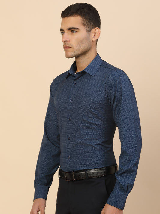 Men's Stylish Printed Formal Shirt | Regular Fit | Full Sleeve | Polyester | Smart Formal Wear
