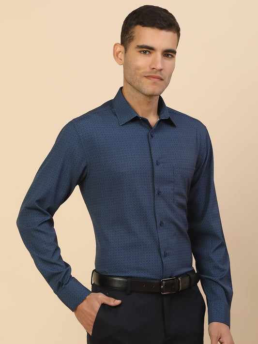 Men's Stylish Printed Formal Shirt | Regular Fit | Full Sleeve | Polyester | Smart Formal Wear