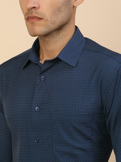 Men's Stylish Printed Formal Shirt | Regular Fit | Full Sleeve | Polyester | Smart Formal Wear