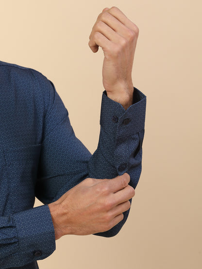 Men's Stylish Printed Formal Shirt | Regular Fit | Full Sleeve | Polyester | Smart Formal Wear