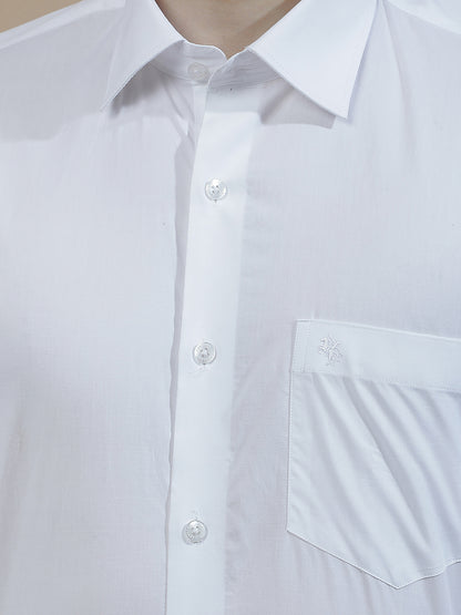 Formal Shirt for Men l Breathable & Soft with Color Fastness Regular Fit  Cotton Fabric Solid Pattern