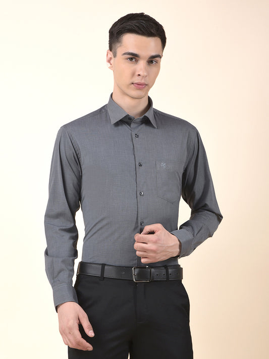 Formal Shirt for Men | Breathable & Soft with Color Fastness Regular Poly Cotton Fabric Solid Pattern