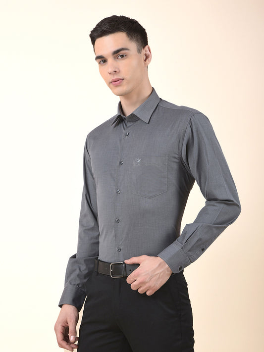 Formal Shirt for Men | Breathable & Soft with Color Fastness Regular Poly Cotton Fabric Solid Pattern
