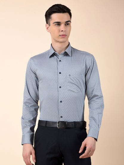 Formal Shirt for Men | Breathable & Soft with Color Fastness Slim Cotton Fabric Printed Pattern