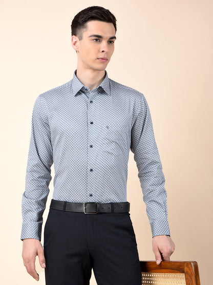 Formal Shirt for Men | Breathable & Soft with Color Fastness Slim Cotton Fabric Printed Pattern
