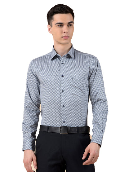 Formal Shirt for Men | Breathable & Soft with Color Fastness Slim Cotton Fabric Printed Pattern