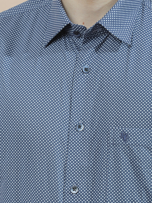 Formal Shirt for Men l Breathable & Soft with Color Fastness Regular Fit  Cotton Fabric Printed Pattern