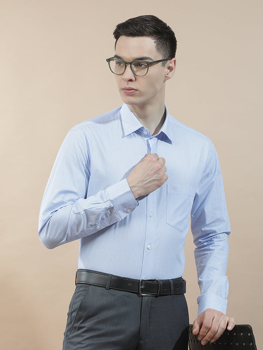 Formal Shirt for Men l Breathable & Soft with Color Fastness Regular Fit  Cotton Fabric Striped Pattern