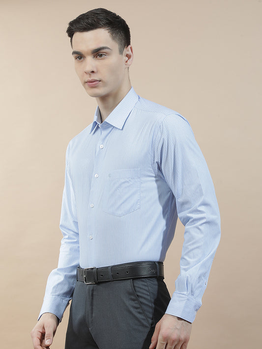 Formal Shirt for Men l Breathable & Soft with Color Fastness Regular Fit  Cotton Fabric Striped Pattern