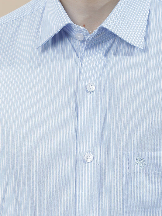 Formal Shirt for Men l Breathable & Soft with Color Fastness Regular Fit  Cotton Fabric Striped Pattern