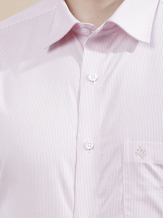 Formal Shirt for Men l Breathable & Soft with Color Fastness Regular Fit  Cotton Fabric Striped Pattern