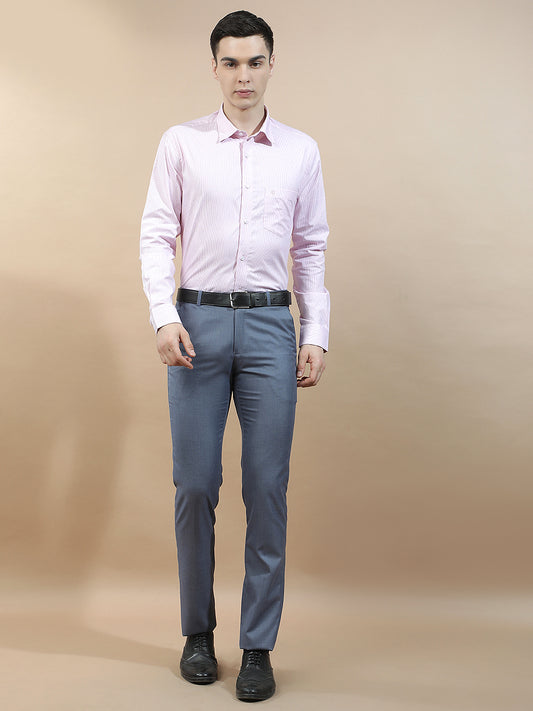 Formal Shirt for Men l Breathable & Soft with Color Fastness Regular Fit  Cotton Fabric Striped Pattern