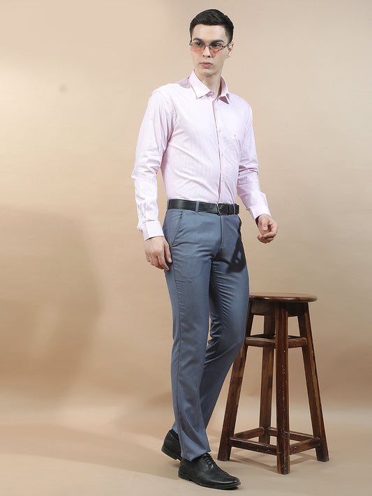 Formal Shirt for Men l Breathable & Soft with Color Fastness Regular Fit  Cotton Fabric Striped Pattern