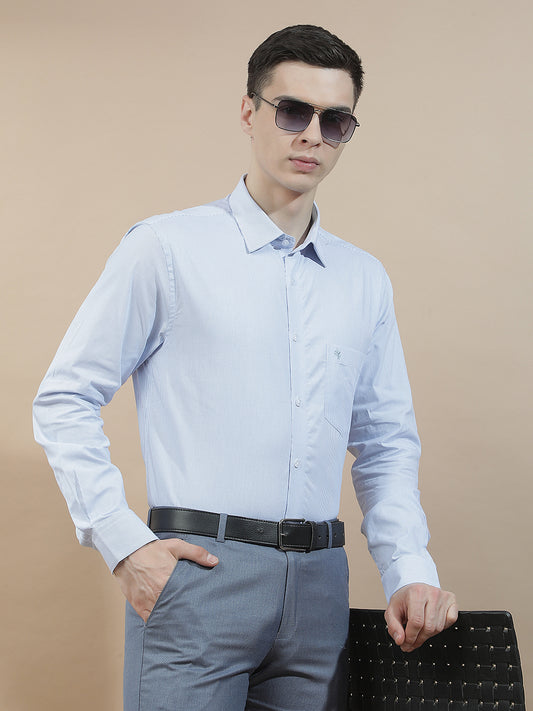 Formal Shirt for Men l Breathable & Soft with Color Fastness Regular Fit  Cotton Fabric Striped Pattern