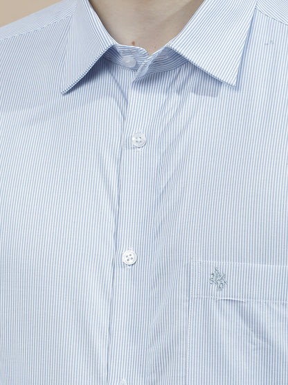 Formal Shirt for Men l Breathable & Soft with Color Fastness Regular Fit  Cotton Fabric Striped Pattern