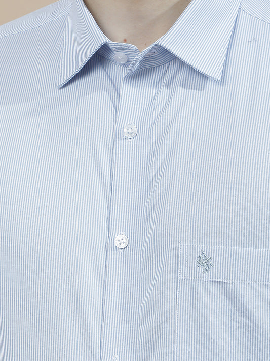 Formal Shirt for Men l Breathable & Soft with Color Fastness Regular Fit  Cotton Fabric Striped Pattern