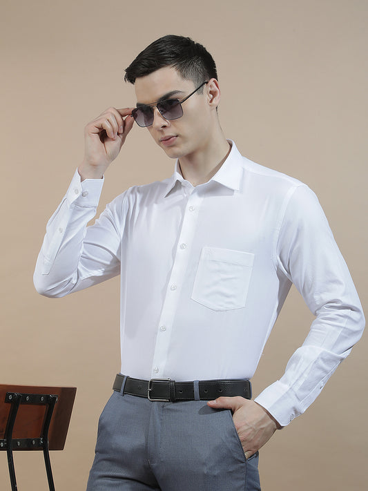 Formal Shirt for Men l Breathable & Soft with Color Fastness Regular Fit  Cotton Fabric Solid Pattern